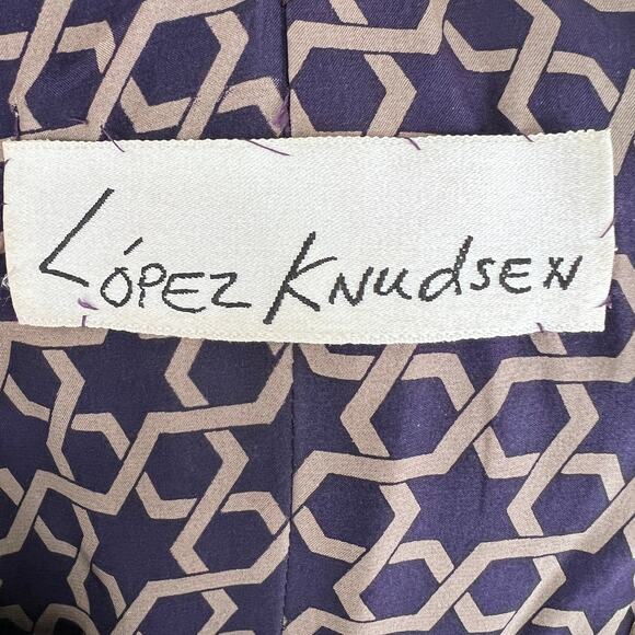 Lopez Knudsen Dress Purple Violet Silver Tweed Houndstooth Sleeveless Sheath 4 - Picture 7 of 8